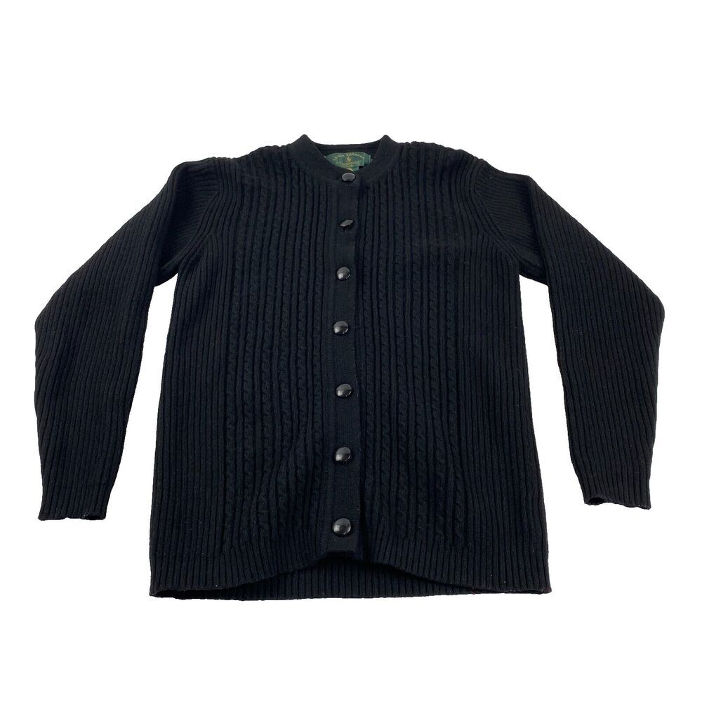 Santa Barbara Polo &Racquet C Sport Merino Wool Black Button Cardigan Sweater XL